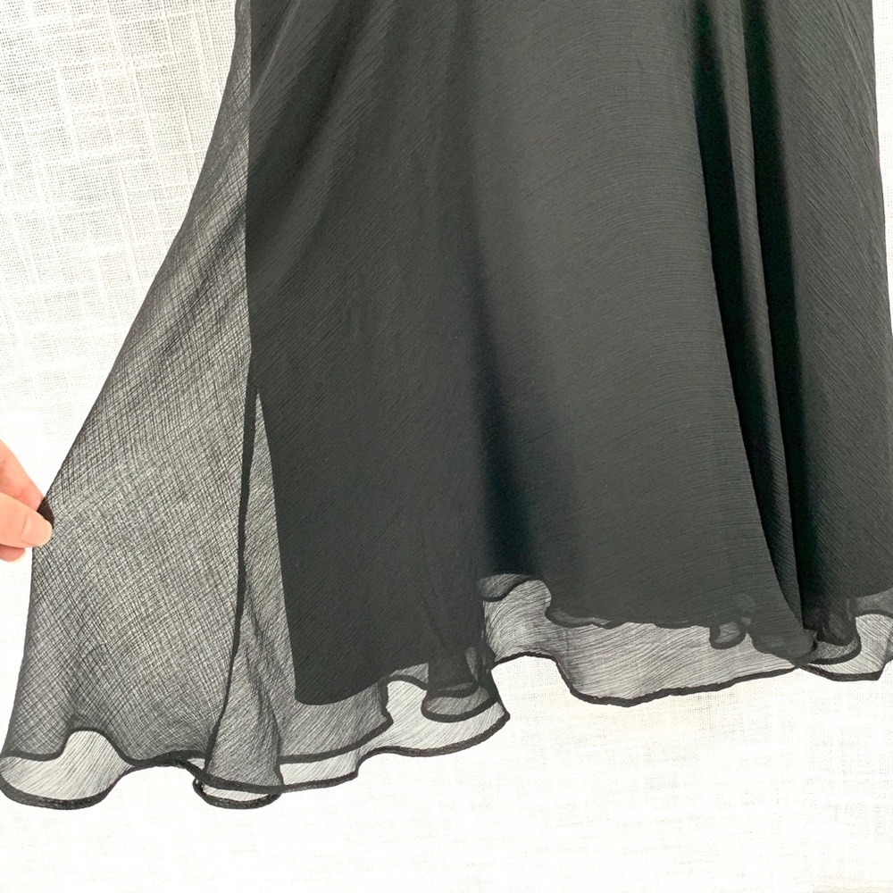 Max & Cleo strapless black chiffon minidress, sz 4 - Picture 4 of 8